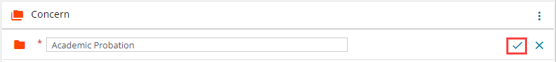 KPI screen example sub category with tick button highlighted